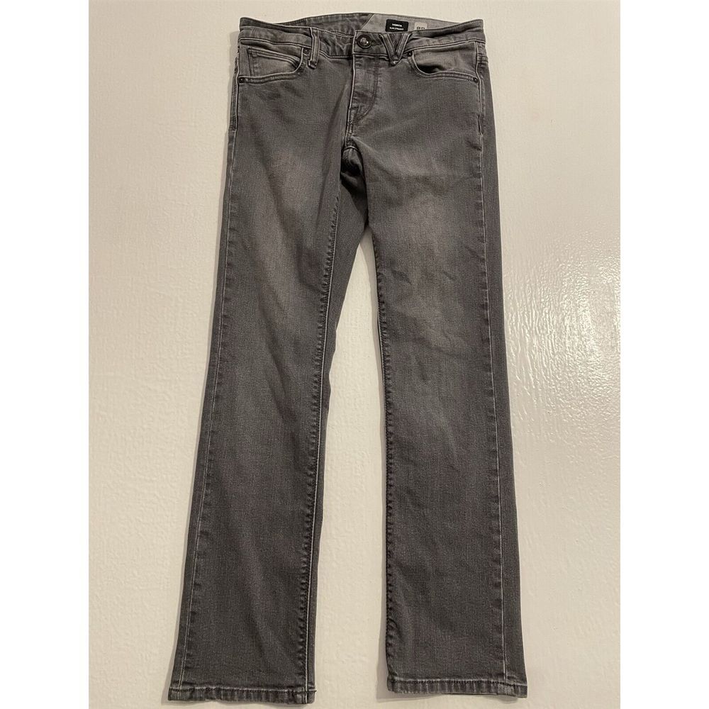Volcom 28 x 30 Vorta Slim Straight Gray Flex Denim Jeans A19316R6‎